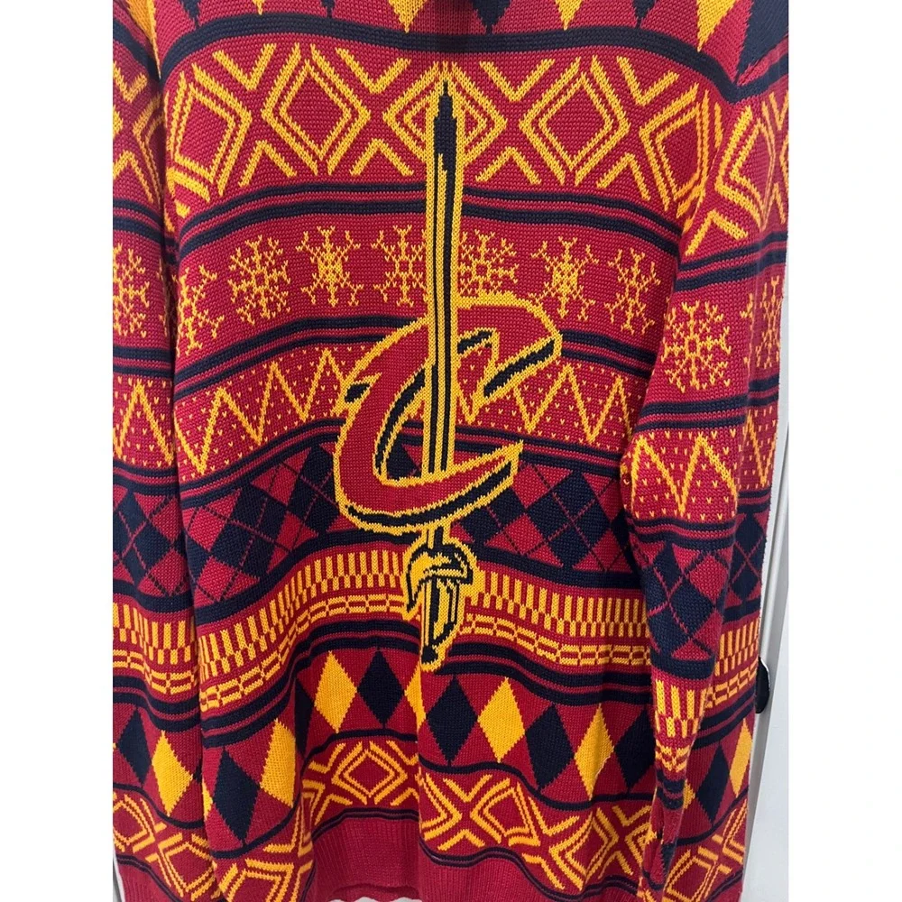 Cleveland‎ Cavaliers NBA Ugly Sweater 2X Large Red Gold Blue Knit